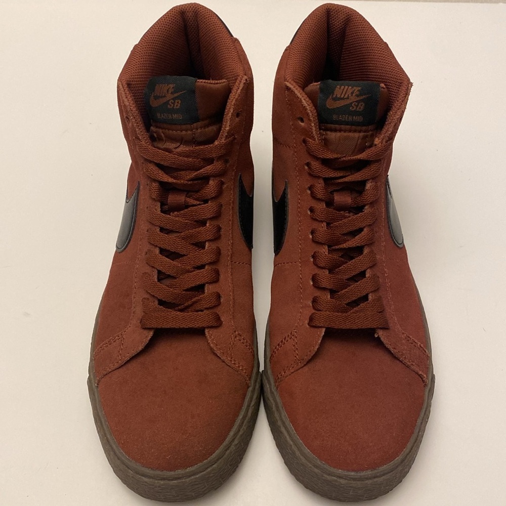 Nike SB Blazer Mid Men's Maroon Suede Leather Sneakers Size 9.5 - Picture 1 of 10